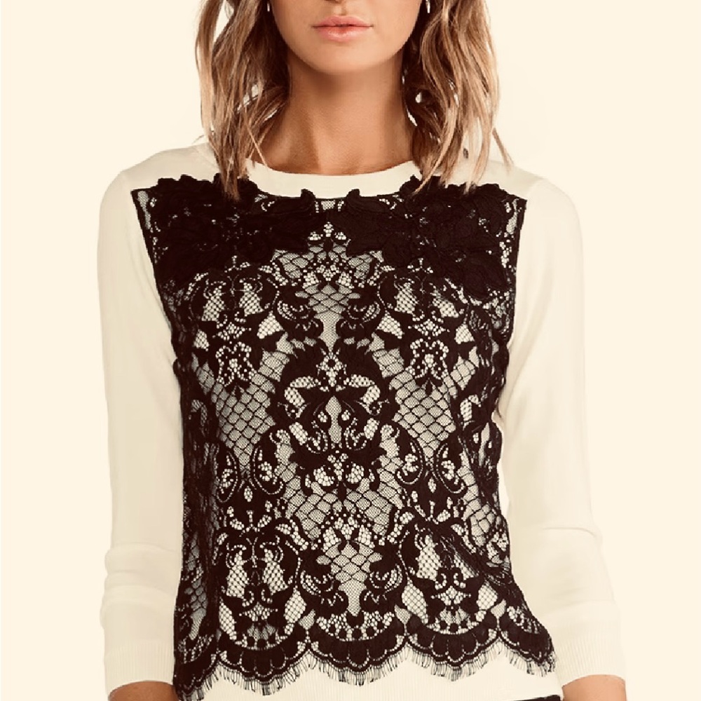 Diane Von Furstenberg Lace Pullover Sweater Size Small NWT